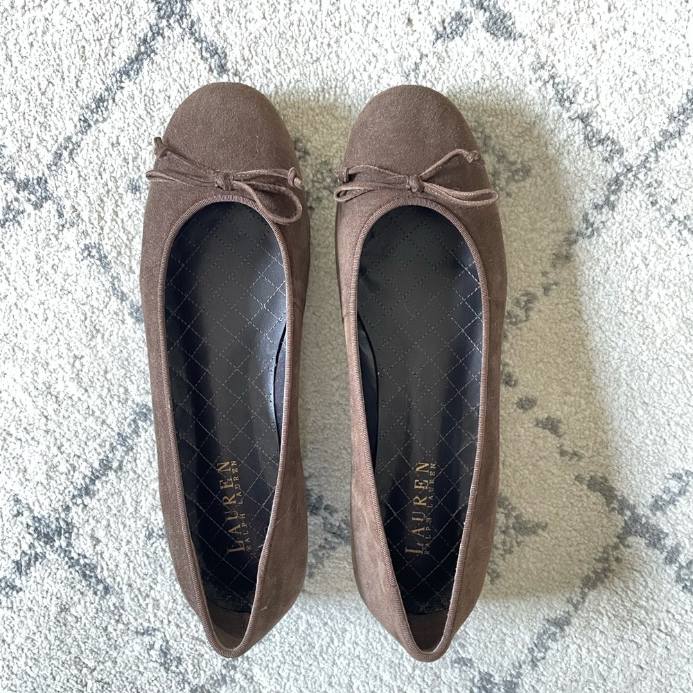 Ralph Lauren brown suede ballet flat